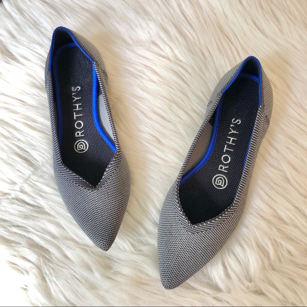 Rothy’s | Gray ‘The Point’ Flats Cloud Grey Birdseye